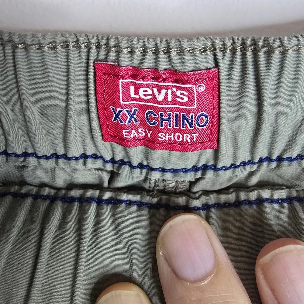 Levis XX Chino Easy Shorts Mens‎ XXL Olive Green Elastic Waist A7366-0020